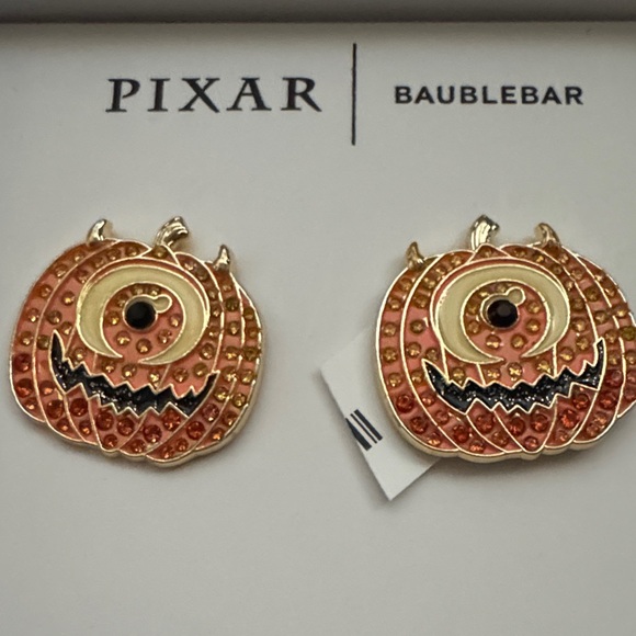 BaubleBar Pumpkin Earrings - Gold and Orange - Picture 4 of 4